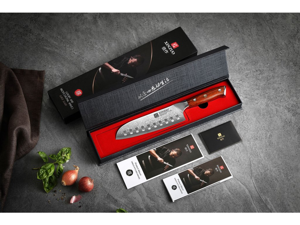 Dárkové balení santoku nože XinZuo Yu B13R