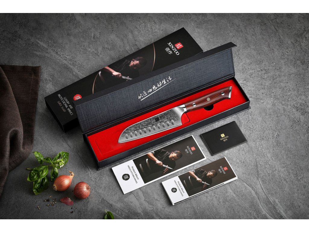 Dárkové balení santoku nože XinZuo Yu B13R