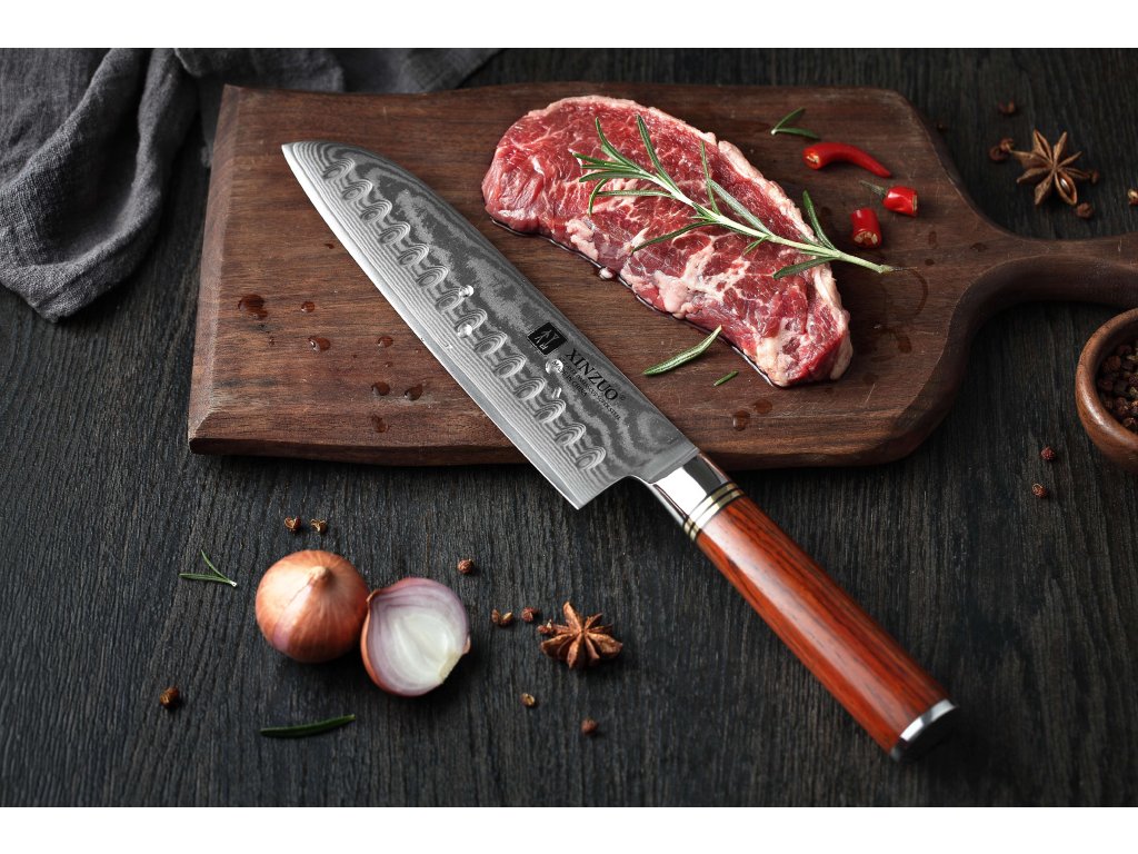 Santoku nůž XinZuo He B1R