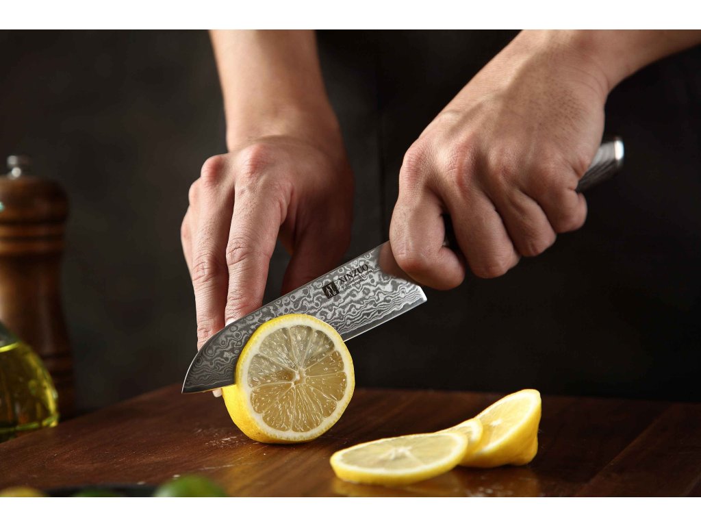 Santoku nůž XinZuo Ya B20 5 palcu krájení