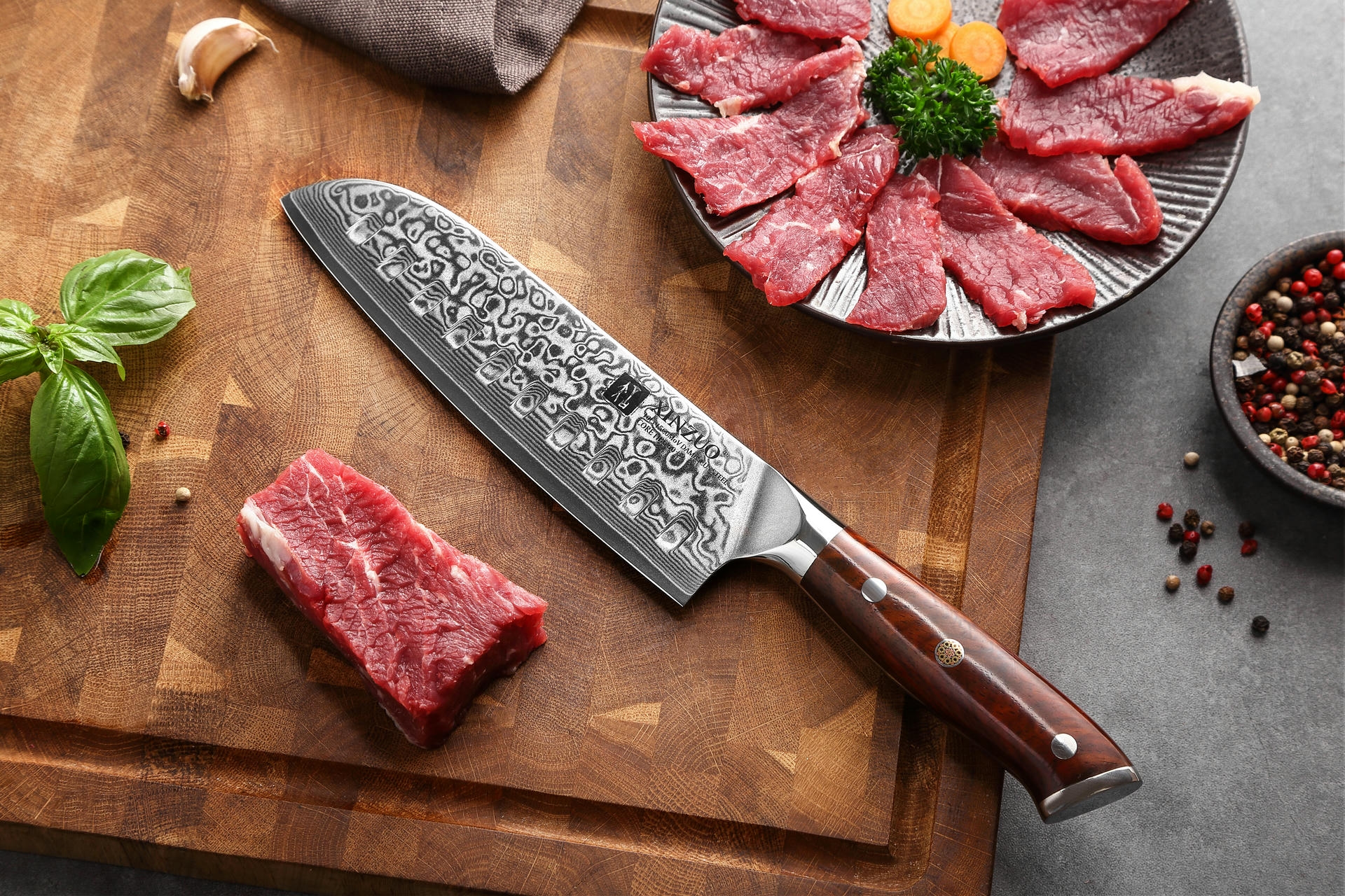 Santoku nůž XinZuo Yu B13R 7 palců