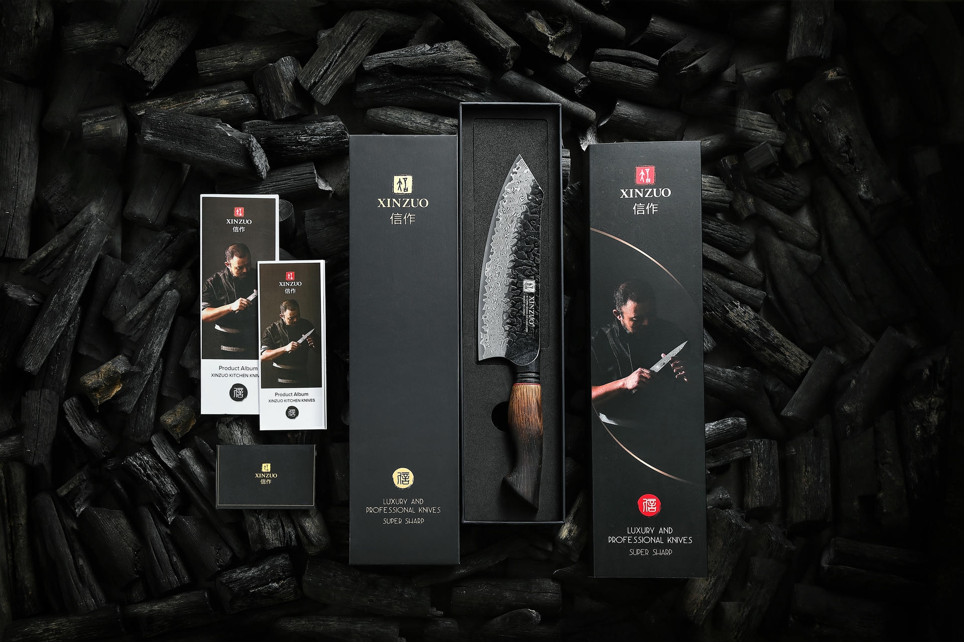 Dárkové balení nože santoku XinZuo MO X06