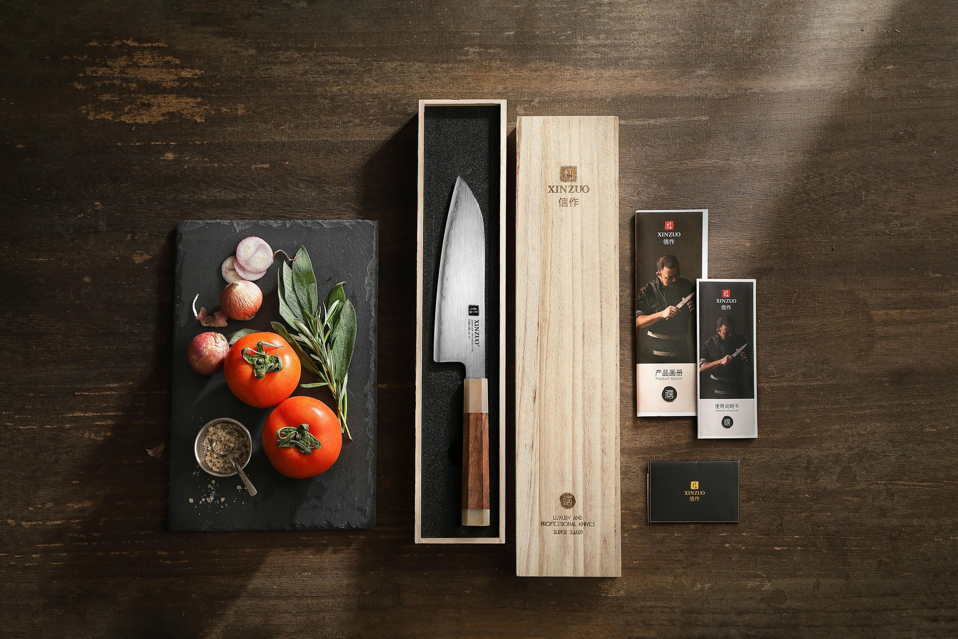 Dárkové balení nože santoku XinZuo Zhen X05Z