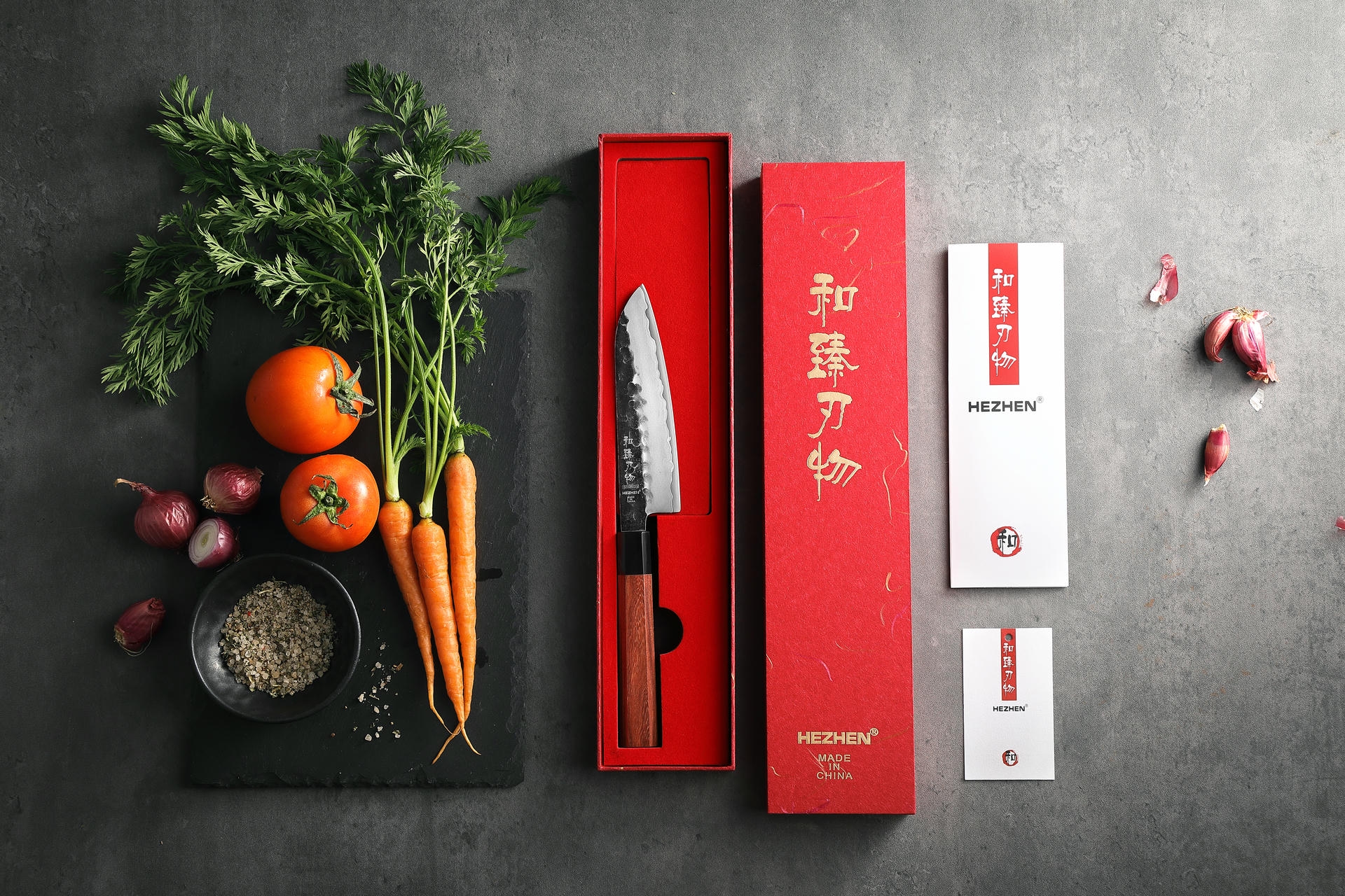 Dárkové balení santoku nože HezHen PM8S