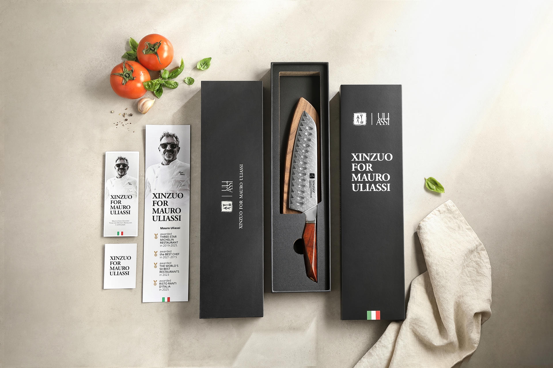 Dárkové balení nože Santoku XinZuo Xing X03