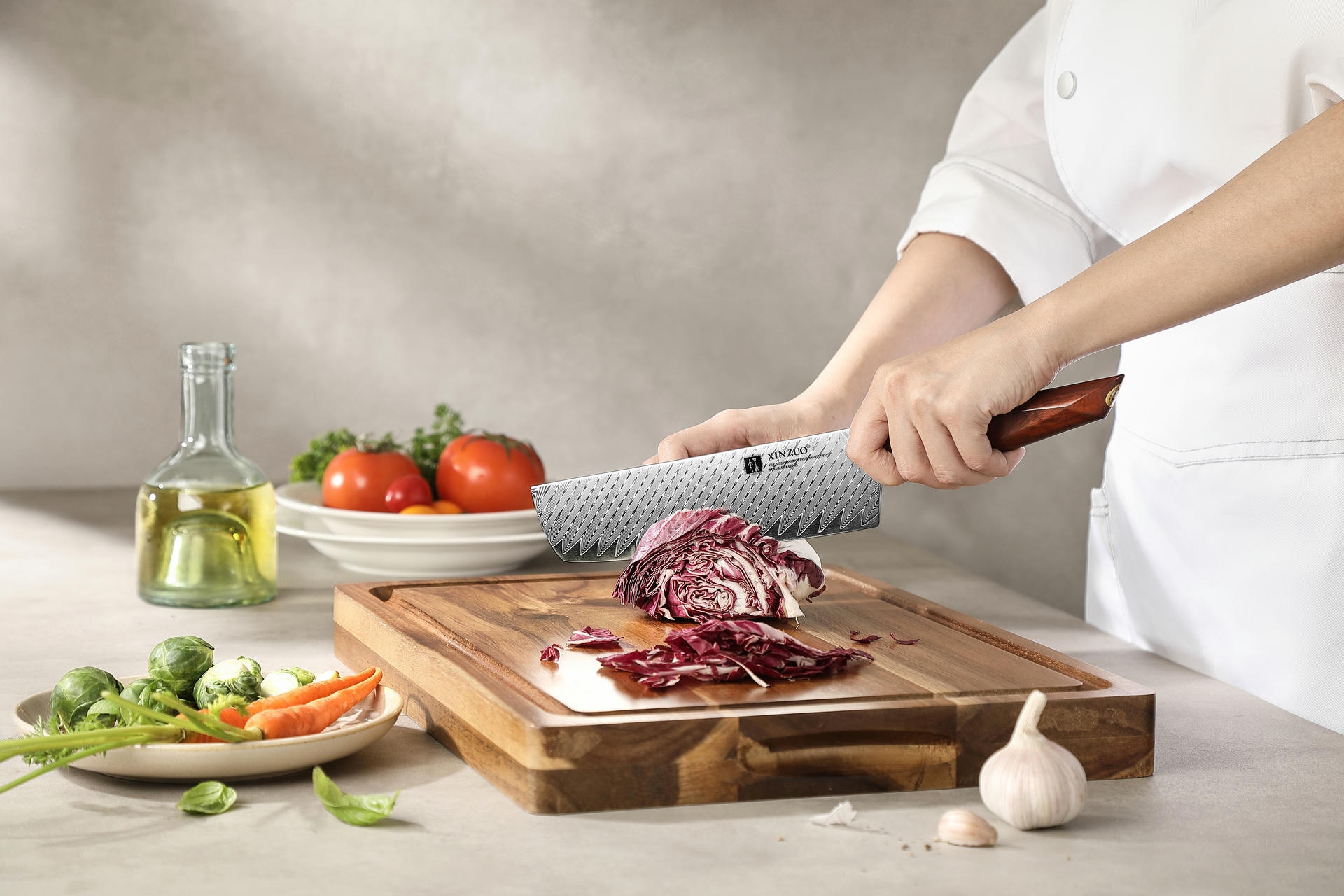 Krájení s nožem nakiri XinZuo Xing X03