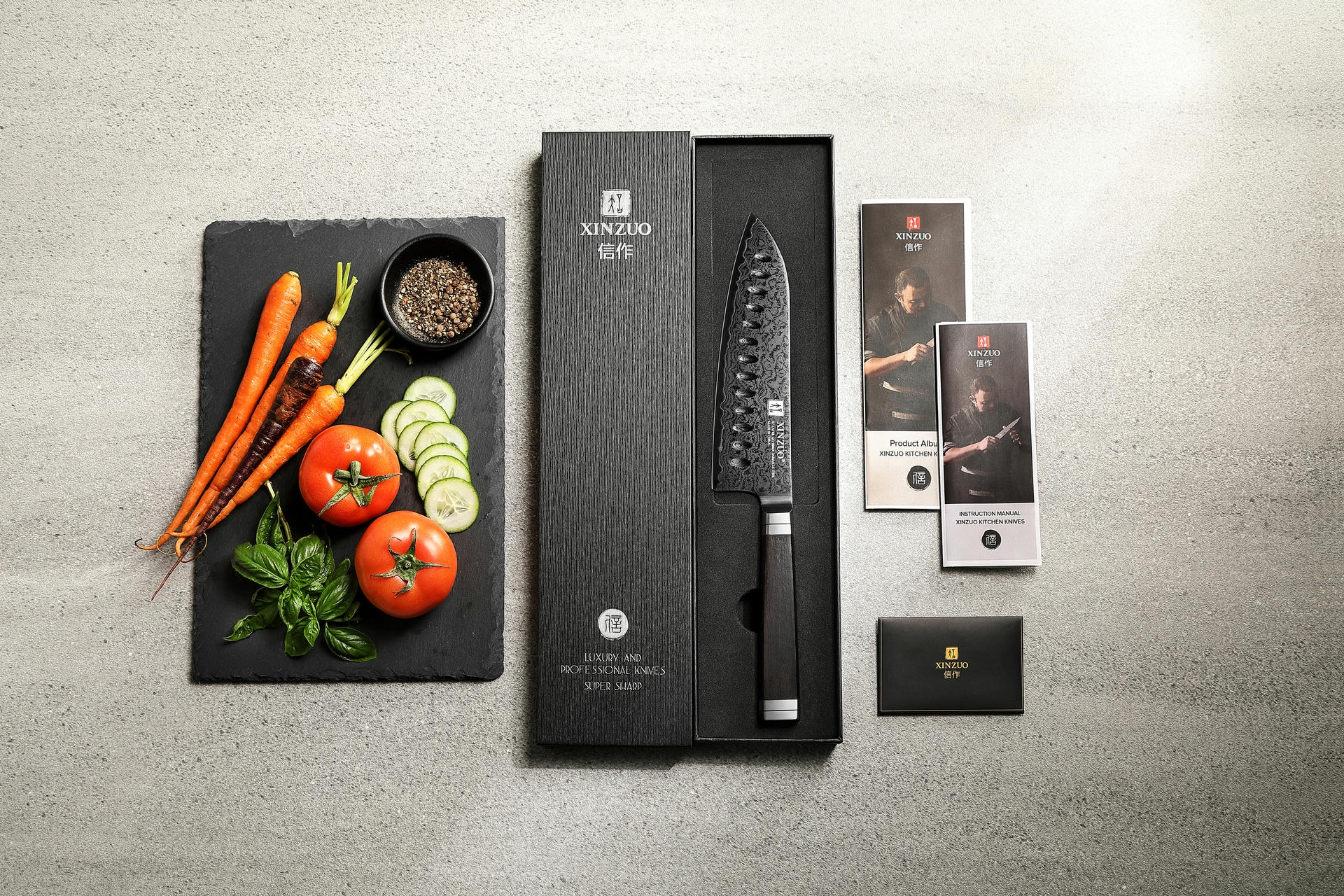 Dárkové balení nože santoku XinZuo Ji X08E