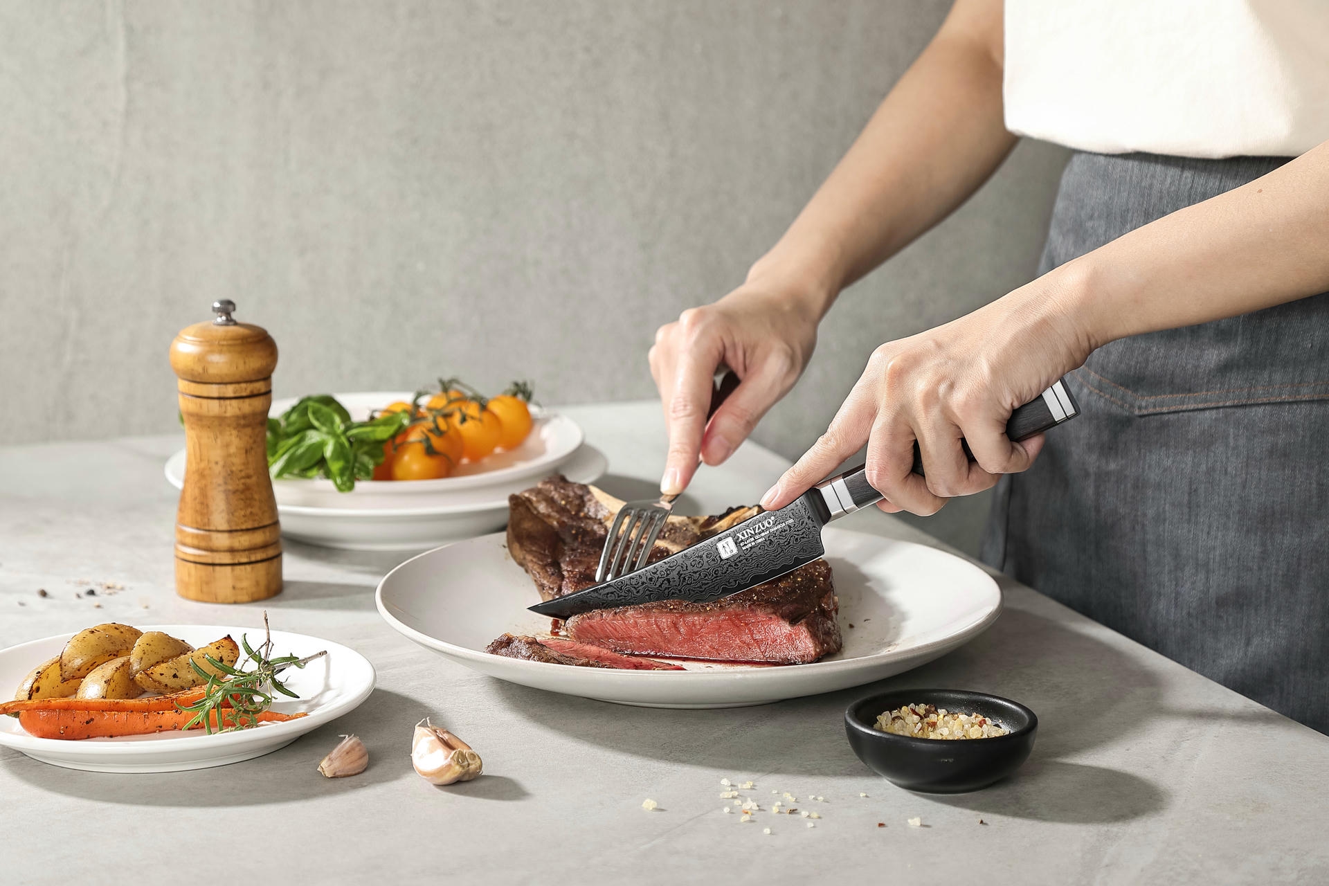 Krájení s nožem na steaky XinZuo Ji X08E