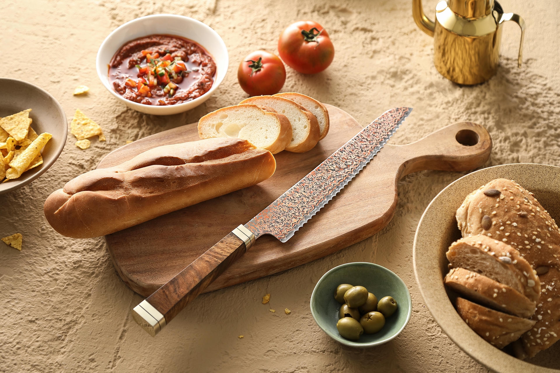 Ukázka nože na pečivo XinZuo X08C