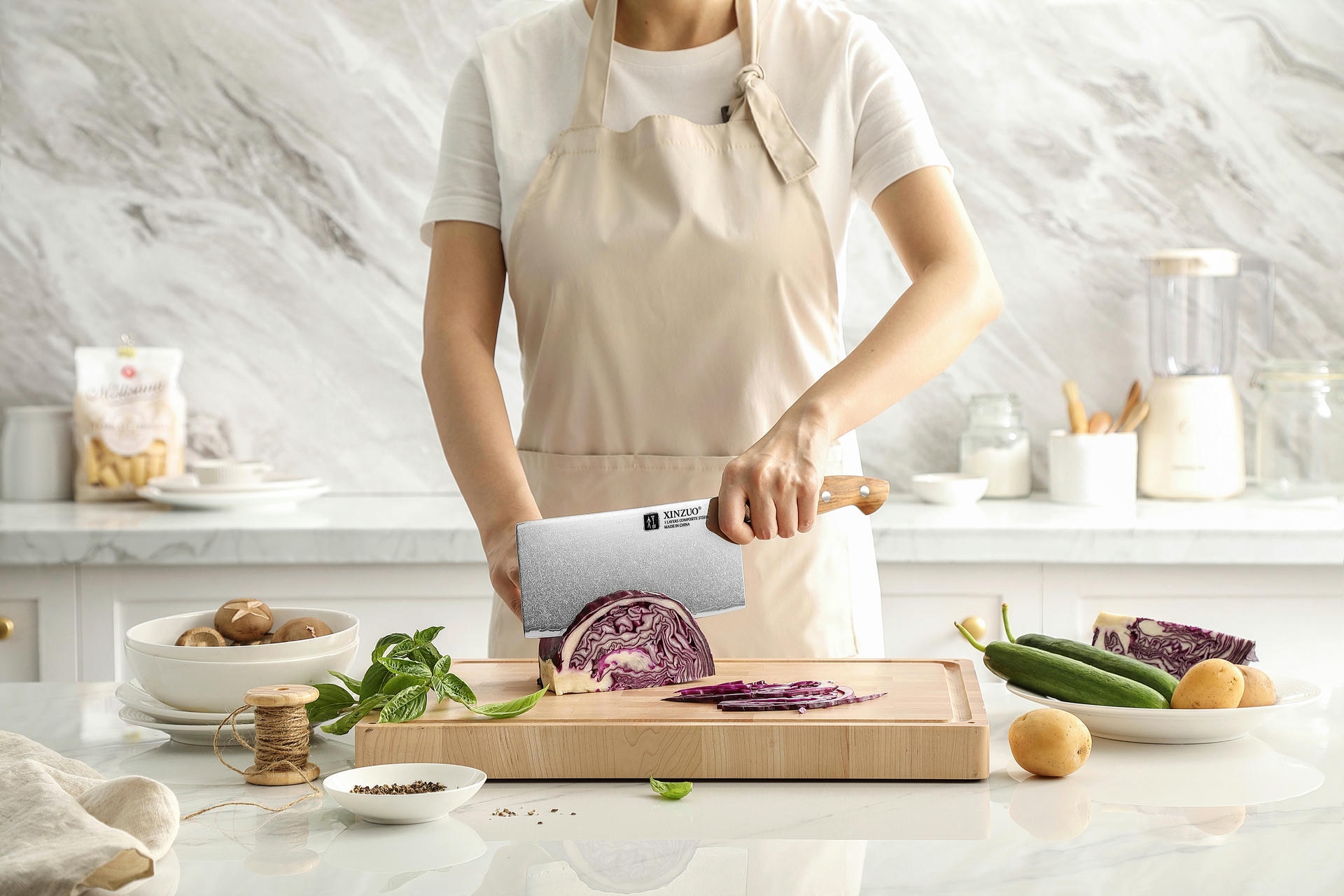 Krájení s šéfkuchařským nožem TAO XinZuo Pin