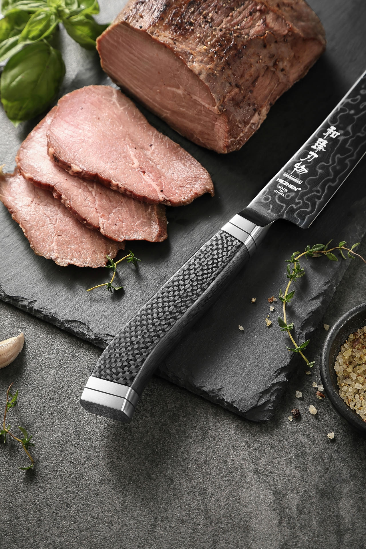 Rukojeť nože na krájení masa X10 z uhlíkového vlákna