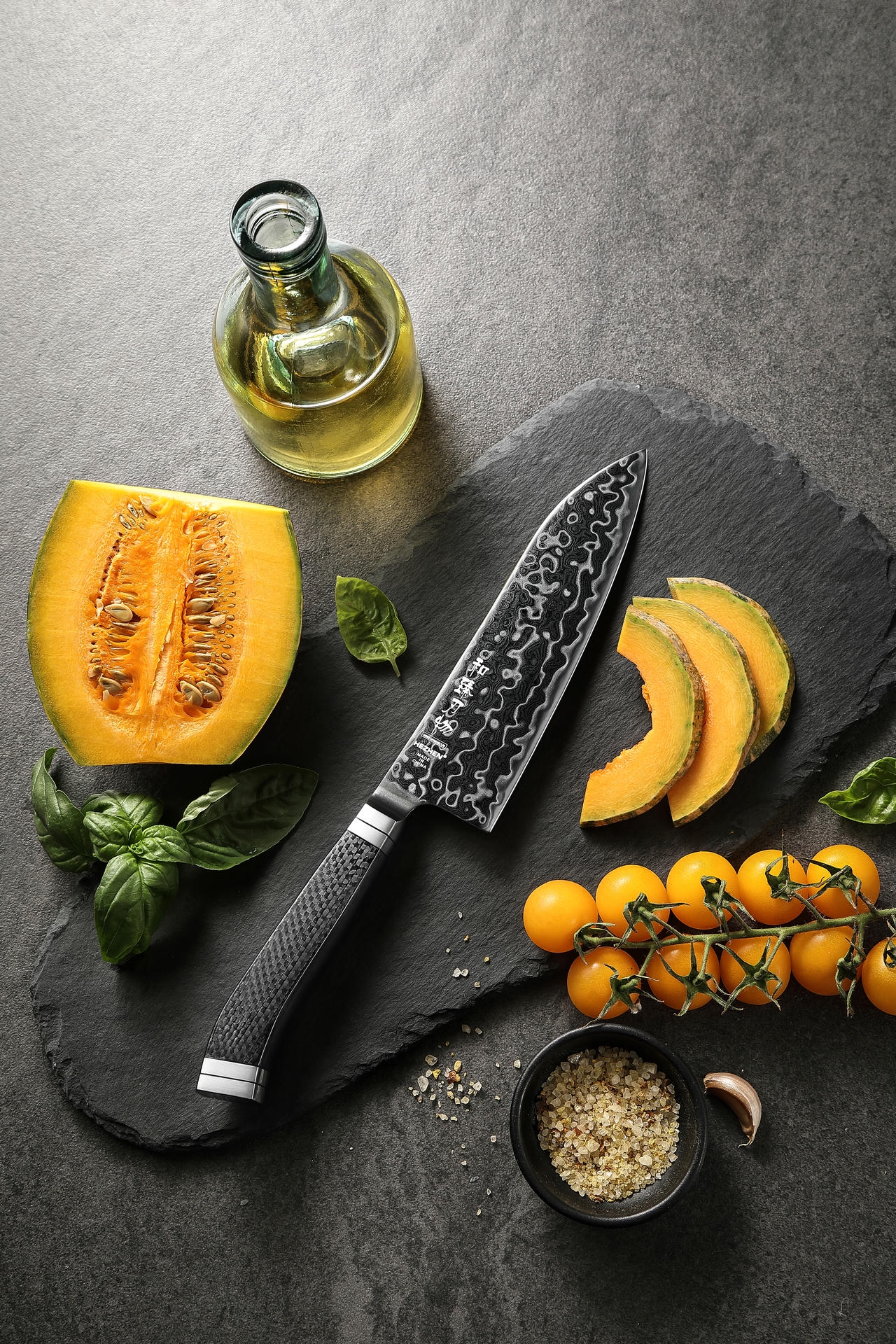 Rukojeť Santoku nože X10 z uhlíkového vlákna
