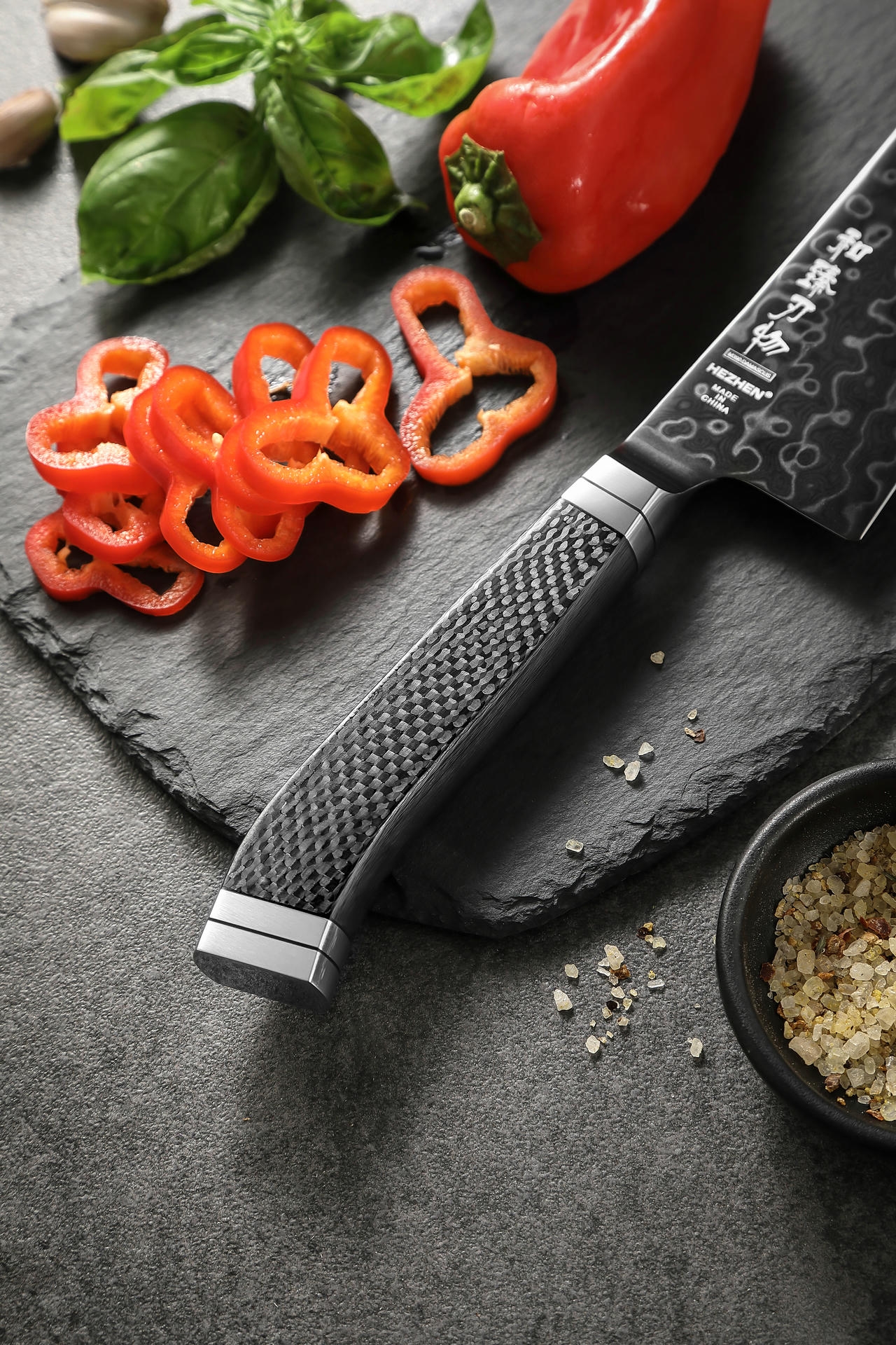 Rukojeť šéfkuchařského nože X10 z uhlíkového vlákna