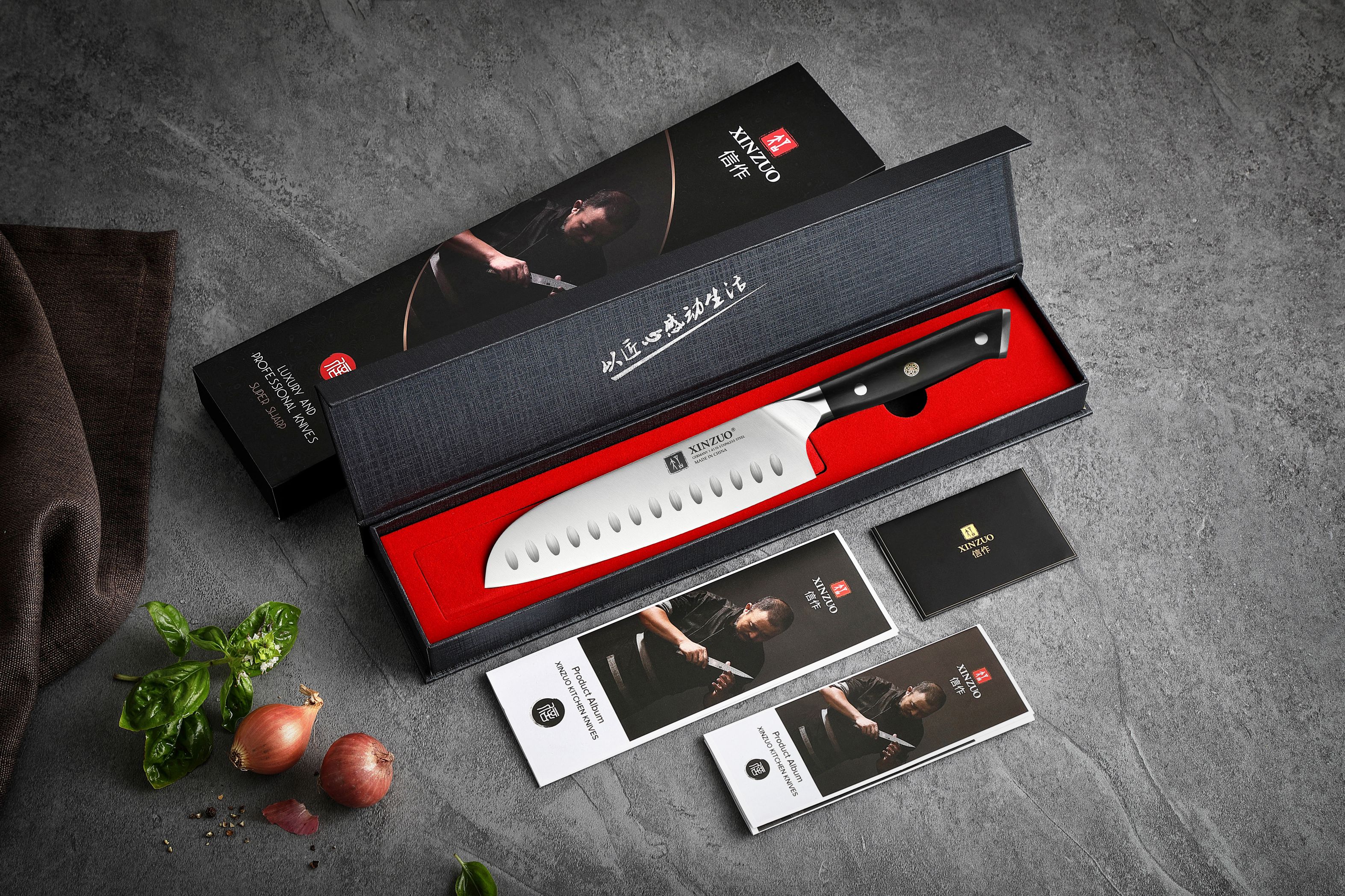Dárkové balení Santoku nože XinZuo Yu B13S