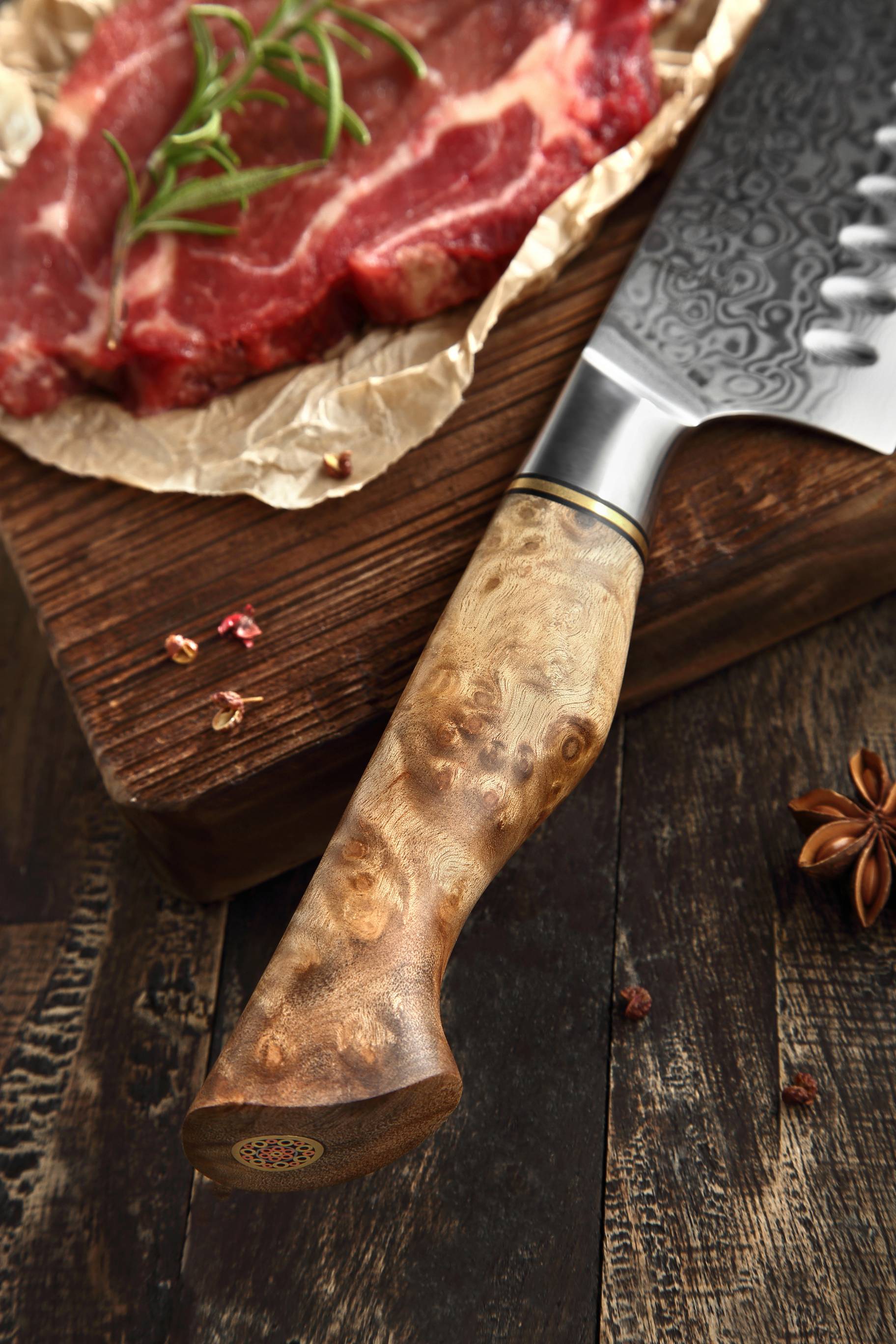 Santoku nůž HEZHEN Master B30 rukojeť