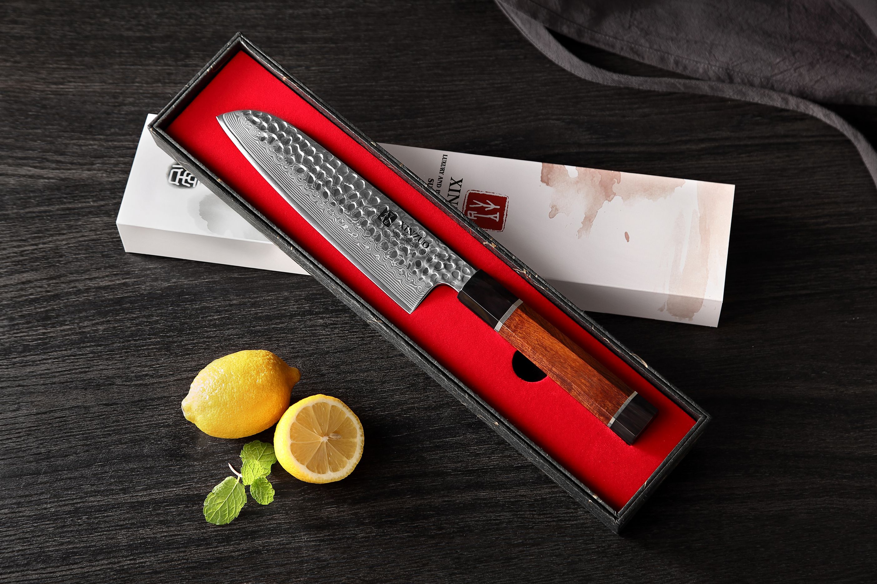 Dárkové balení santoku nože XinZuo PM8 7