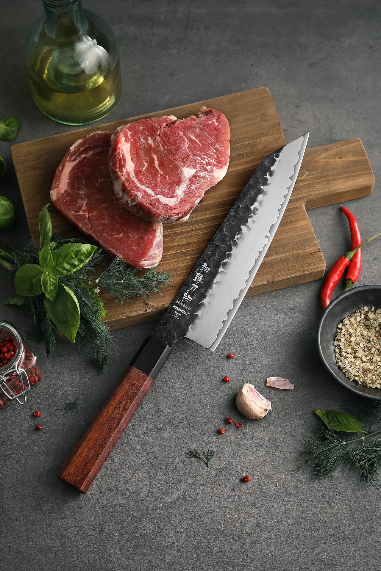 Čepel šéfkuchařského nože HEZHEN PM8S