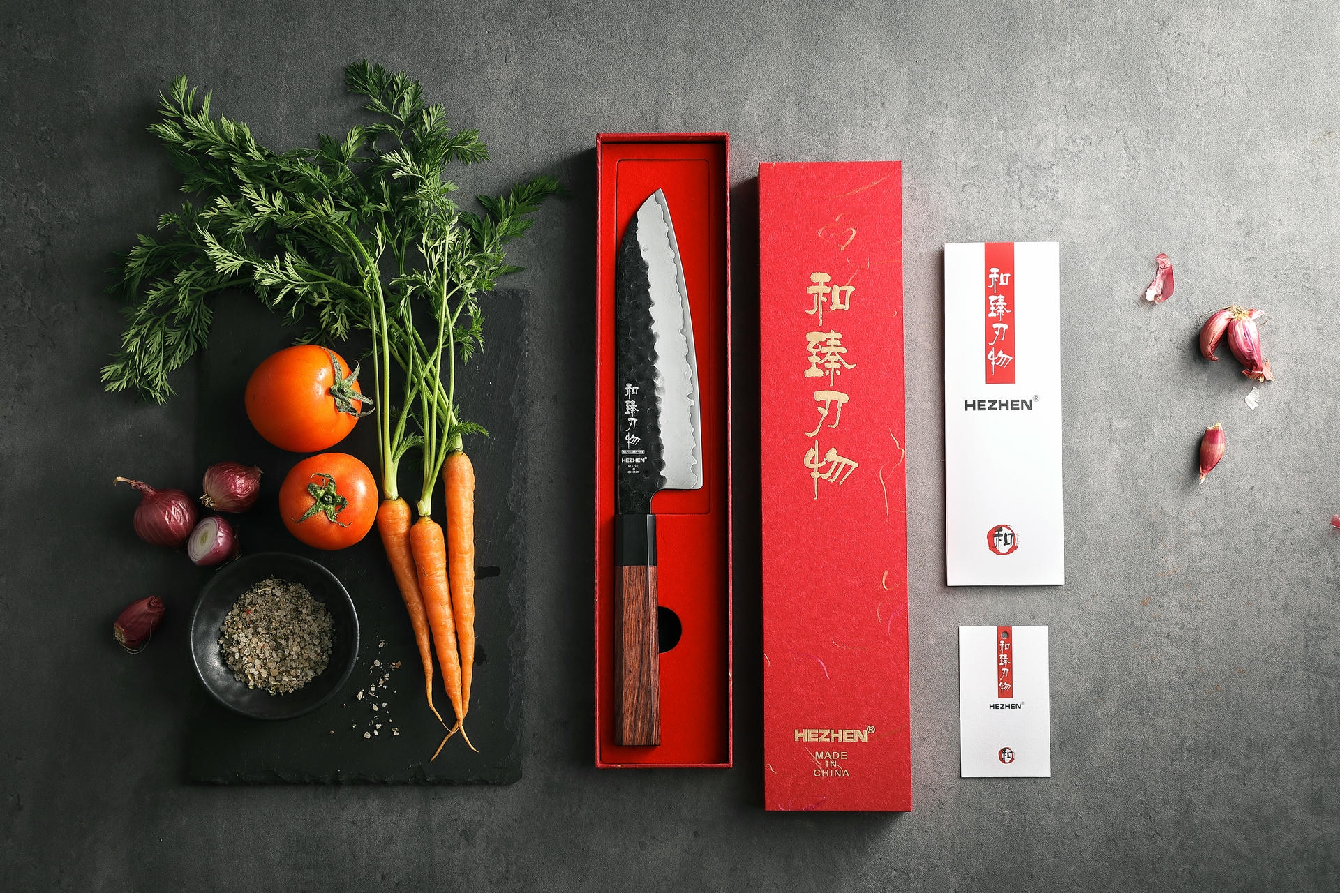 Dárkové balení santoku nože HezHen PM8S