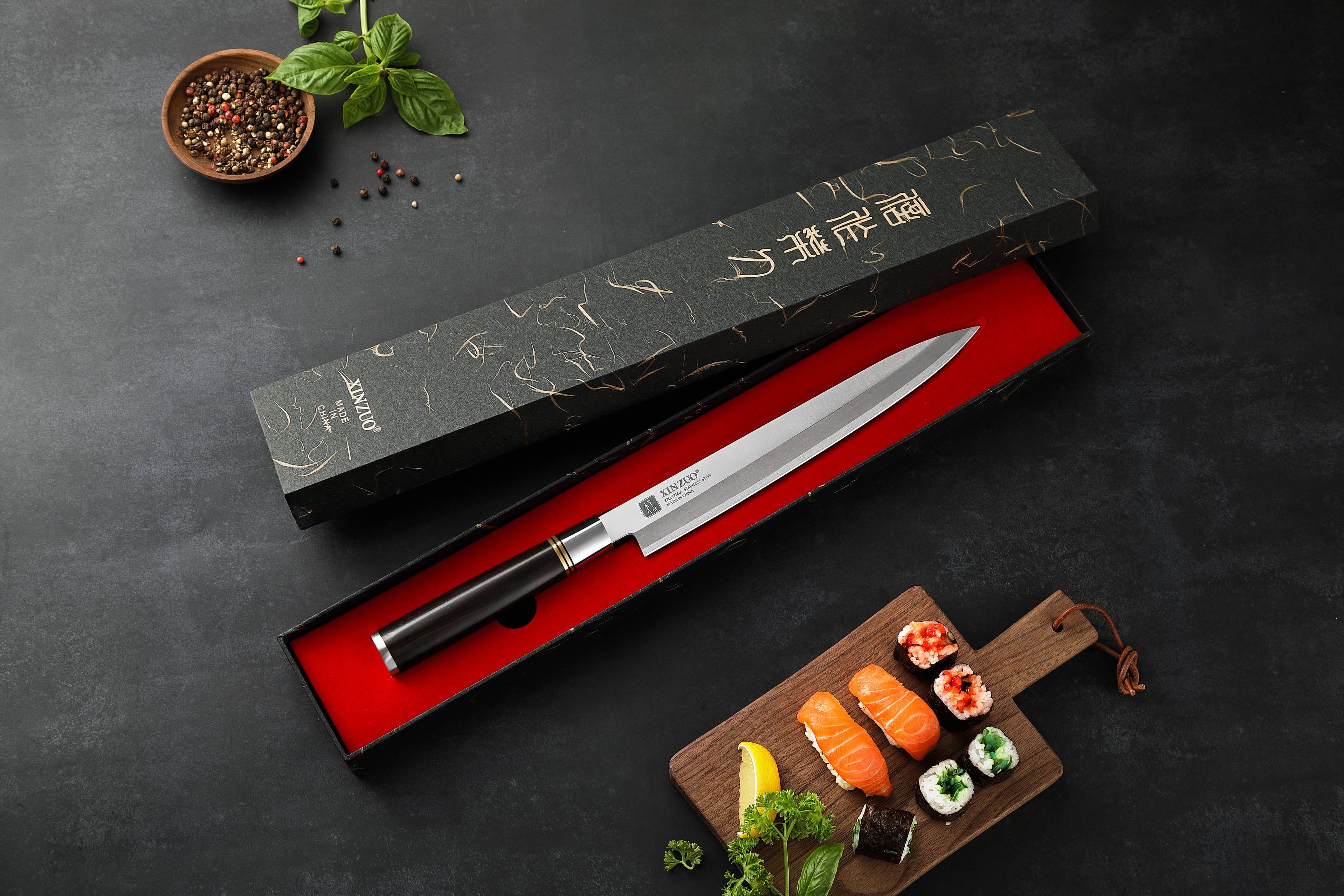Dárkové balení nože XinZuo He Sashimi s 240 mm
