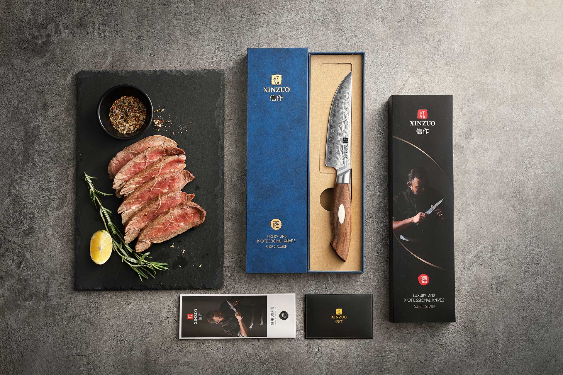 Dárkové balení steakového nože XinZuo Jiang B46W