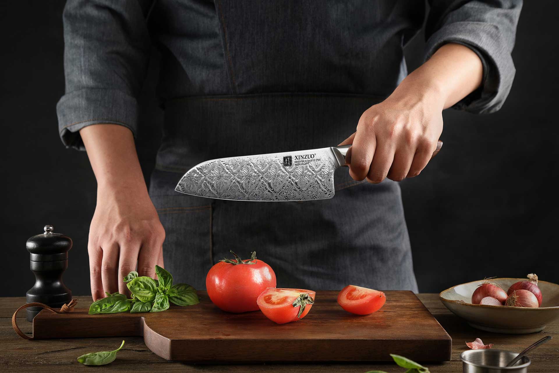 Santoku nůž XinZuo Jiang B46D